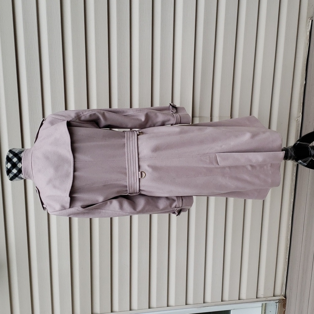 BURBERRY SANDRINGHAM 100% CASHMERE DOUBLE-BREASTED TRENCH COAT IN PALE ORCHID - Picture 7 of 16